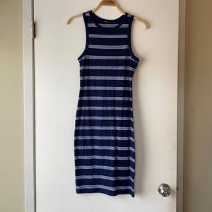 Blue Stripped Mid-Dress